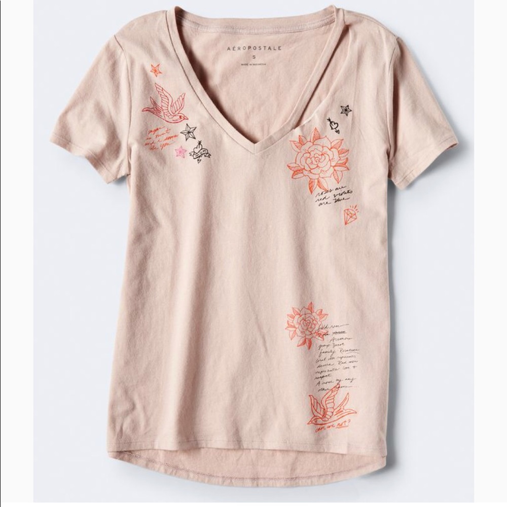 Slash graphic v neck soft jersey